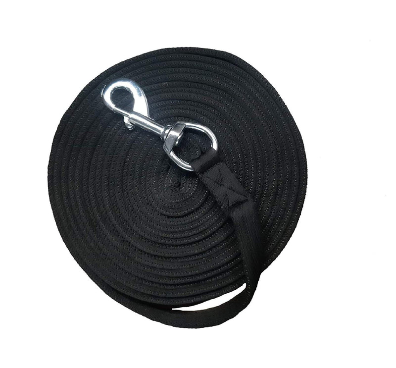 Avon EQUINE HORSE LUNGING REINS SOFT NYLON TRAINING AID LUNG LINE LUNGING ROPE IN VARIOUS SIZE & COLOR (BLACK, 8.00 MTR) - PawsPlanet Australia