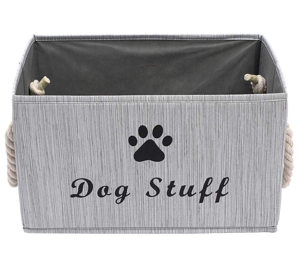 Morezi Canvas Pet Toy and Accessory Storage Bin, Basket Chest Organizer - Perfect for Organizing Pet Toys, Blankets, Leashes and Food - Grey - PawsPlanet Australia