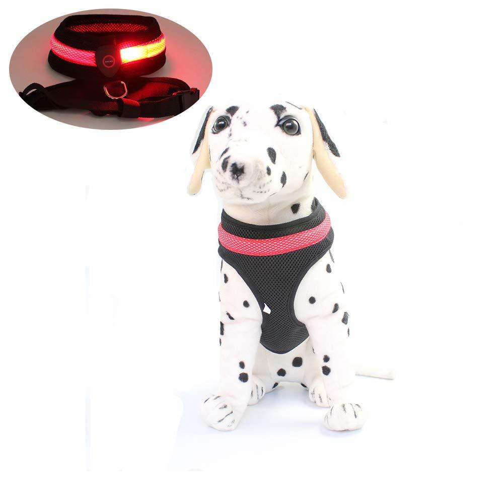 RoyalCare Dog Harness Small Dog, Light Up for The Dark Led Pet Safety Collar with 3 Glowing Modes, Soft Mesh Puppy Vest Harness Padded Adjustable Chest Strap (XL) XL - PawsPlanet Australia