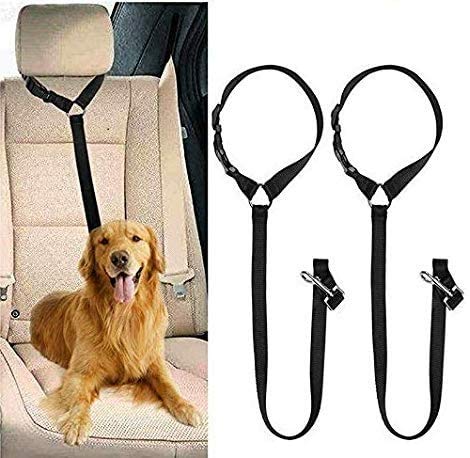 Anlising Car Dog Safety Belt, Pack of 2 Dog Safety Belt, Universal Dog Safety Belt, Adjustable Dog Belt with Elastic Shock Absorption for All Dog Breeds - PawsPlanet Australia