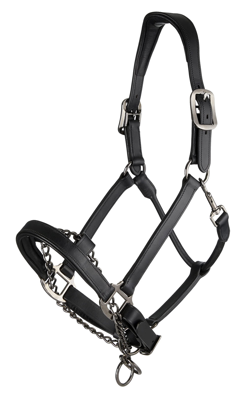 LeMieux Leather Control Headcollar for Horses & Ponies in Black - In Hand Use Only - Cob - PawsPlanet Australia