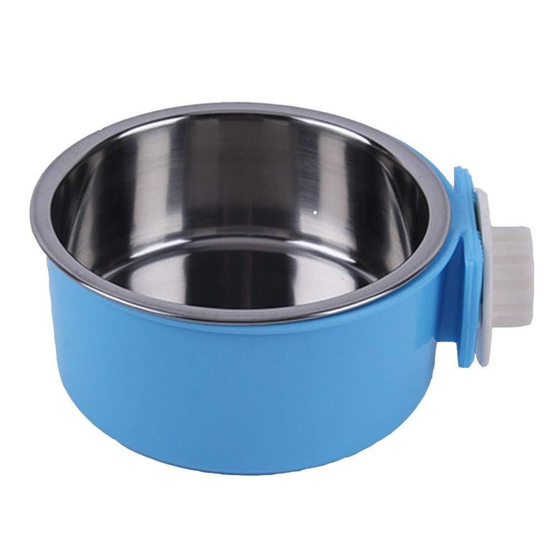 Cage Feeder Bowl, Cage Coop Cup Dog Bowl Feeder Pet Puppy Food Water Feeder Bowl with Bolt Holder for Cat Puppy Bird Pets (S,blue) S blue - PawsPlanet Australia