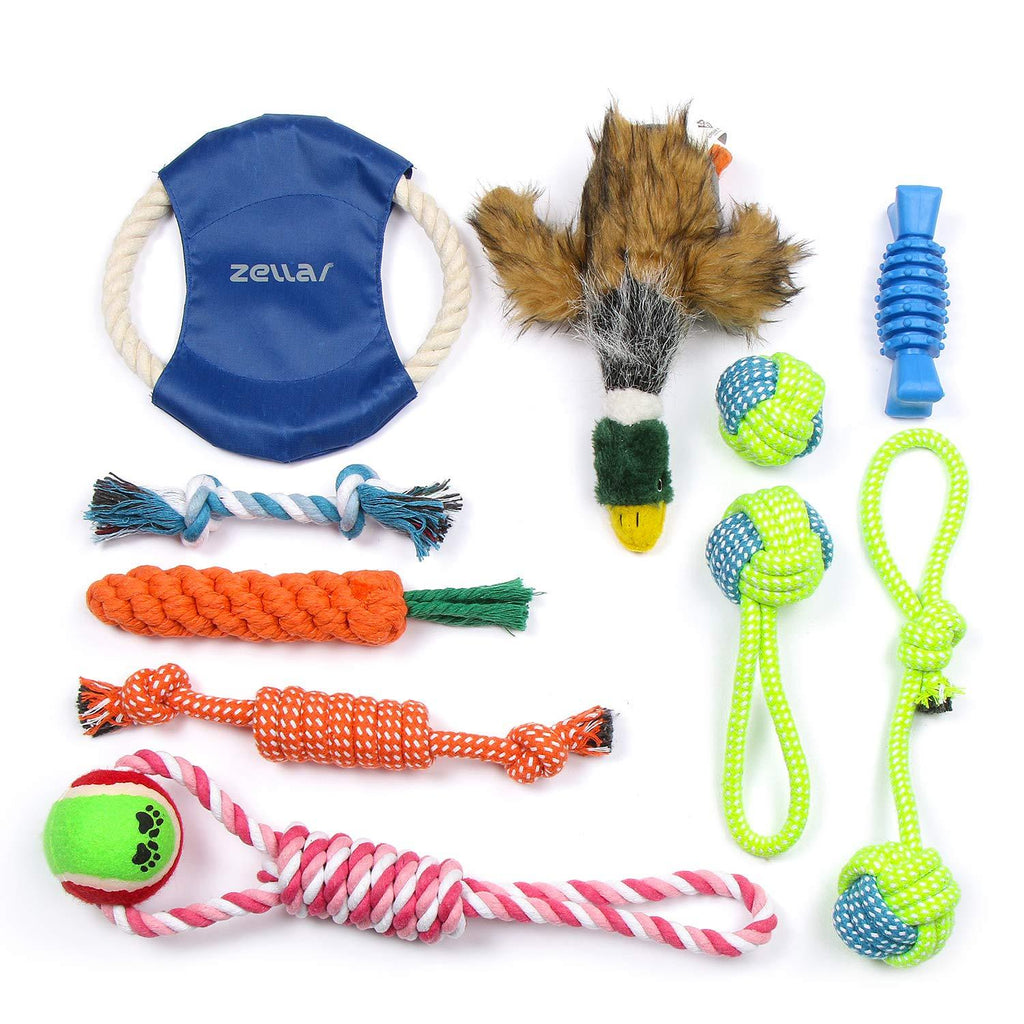 Zellar Puppy Toys, Dog Chew Toys Puppy Teething Cleaning Training Toys Durable Dog Rope Interactive Toy Gift Sets Relieve Boredom for Small and Medium Dogs, 10pcs - PawsPlanet Australia