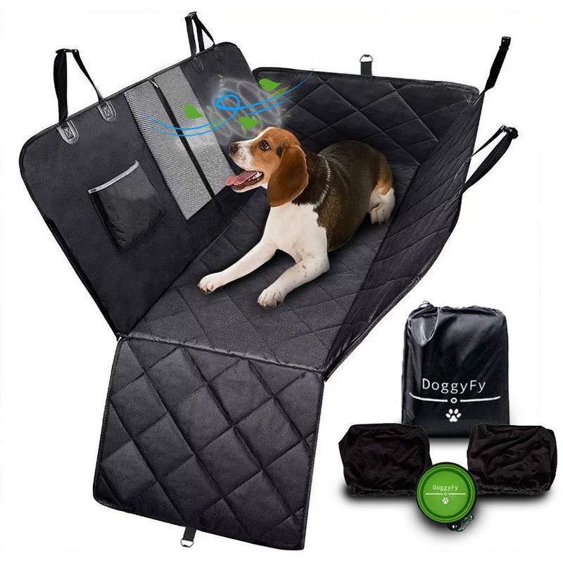 DoggyFy - Car Seat Cover for Dogs with Window - Waterproof, Anti-Scratch, Non-Slip, Durable and High Quality Material - Rear Seat - PawsPlanet Australia