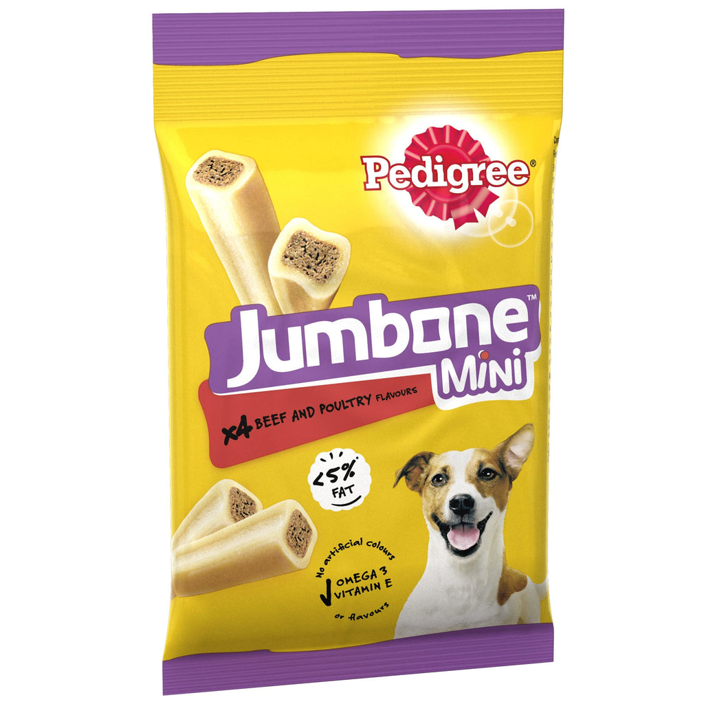 PEDIGREE Jumbone Small Dog Treats with Beef & Poultry 4 Chews Beef & Poultry(8 bags x4 bones total weight is 1.28kg)) - PawsPlanet Australia