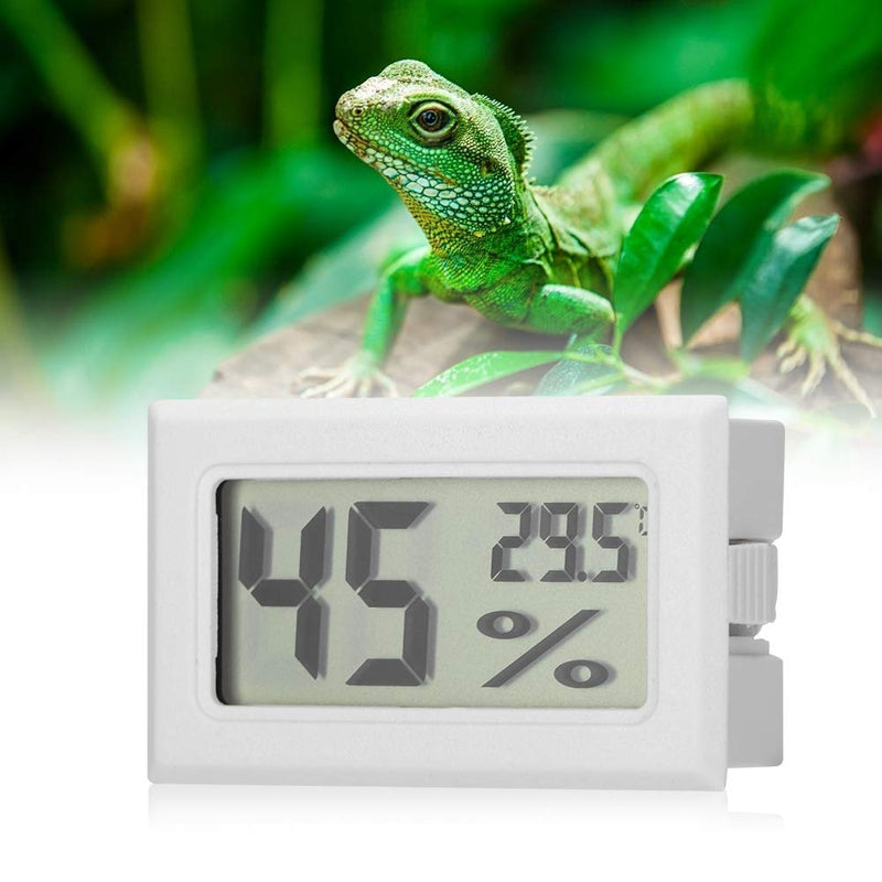 Pssopp Digital Thermometer Hygrometer Embedded Fish Tank Humidity Temperature Monitor LCD Display Reptile Terrarium Temperature Gauge Indoor Outdoor for Lizard Crawler Box Rainforest - PawsPlanet Australia