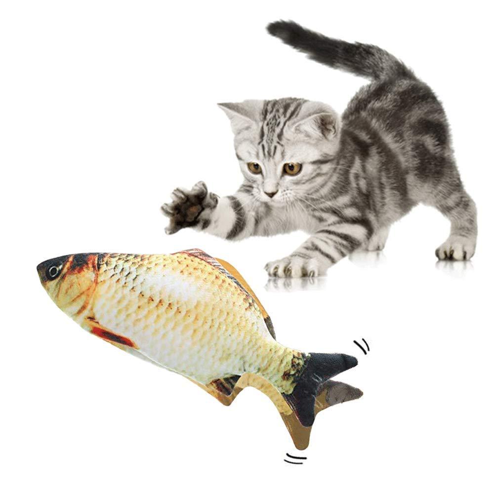 JWShang Electric Dancing Fish Cat Catnip Toy, Floppy Fish Cat Toy For Indoor Cats, Realistic Moving Cat Kicker Fish, Funny Pets Pillow Chew Bite Kick Supplies for Cat/Kitty/Kitten Flopping Fish a - PawsPlanet Australia