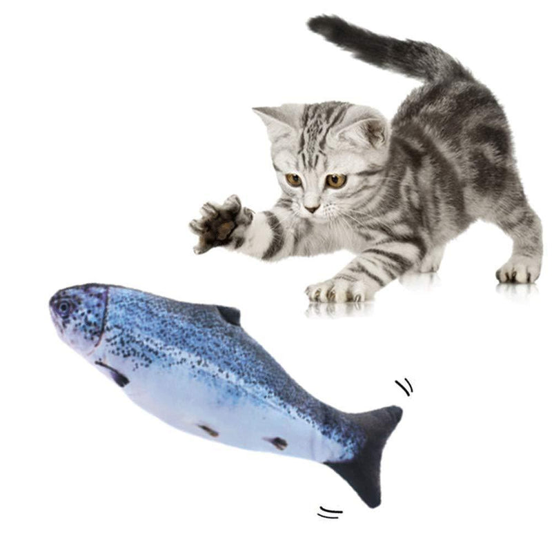 JWShang Electric Dancing Fish Cat Catnip Toy, Floppy Fish Cat Toy For Indoor Cats, Realistic Moving Cat Kicker Fish, Funny Pets Pillow Chew Bite Kick Supplies for Cat/Kitty/Kitten Flopping Fish b - PawsPlanet Australia
