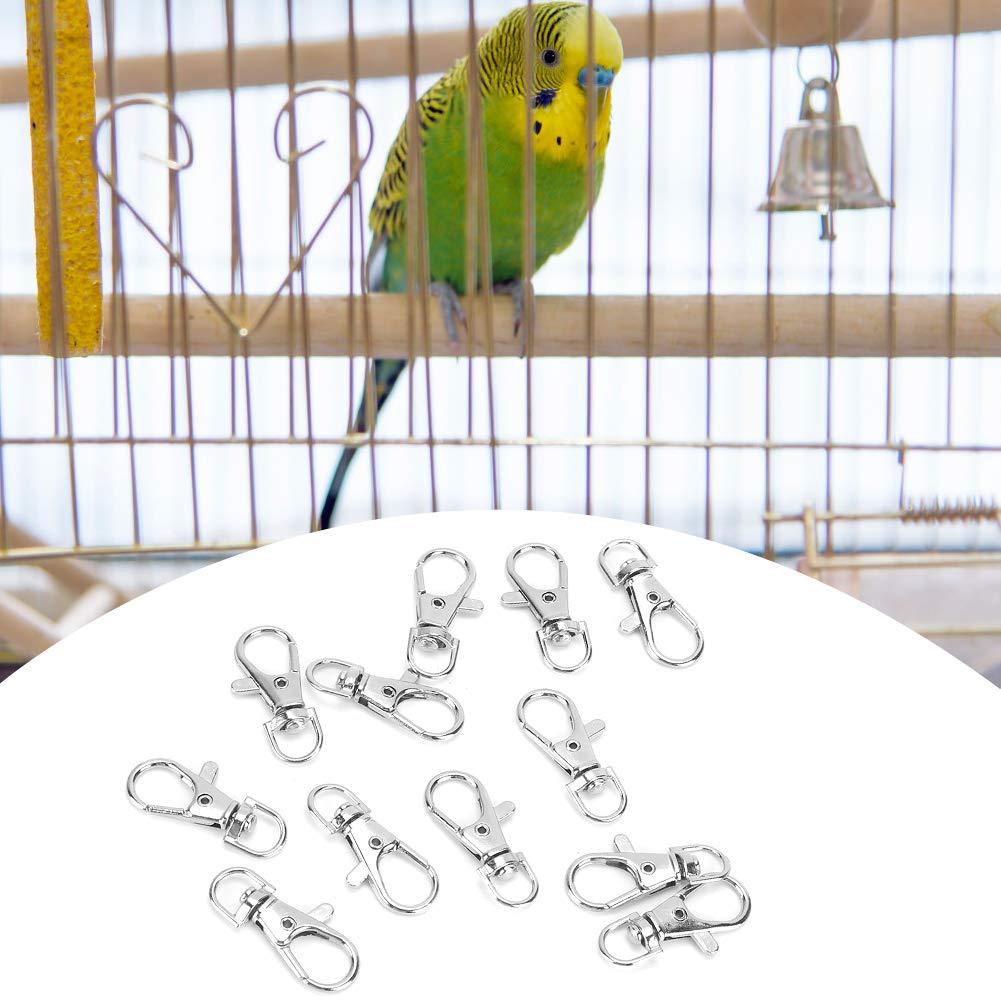 Pssopp 12Pcs Pet Birds Cage Metal Hook Clip Iron Anti-Escape Pet Bird Cage Door Buckle Lock Claw Trigger Snap Hook - PawsPlanet Australia