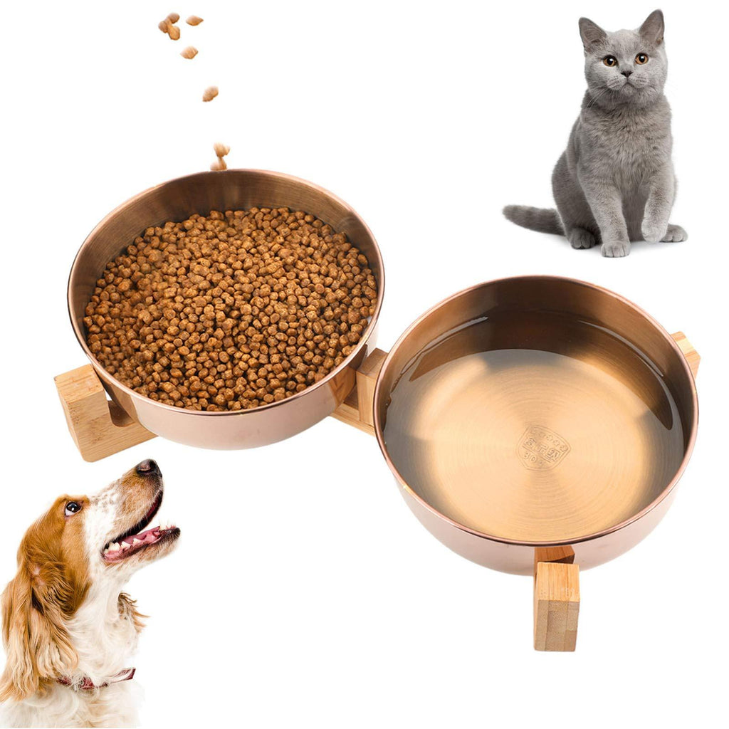 Dorakitten Double Dog Bowls,Pet bowls for Dog Non-slip Dog Bowl Stainless Steel Stand Dog dish large Dog Feeding bowls with rised suitable All dogs - PawsPlanet Australia