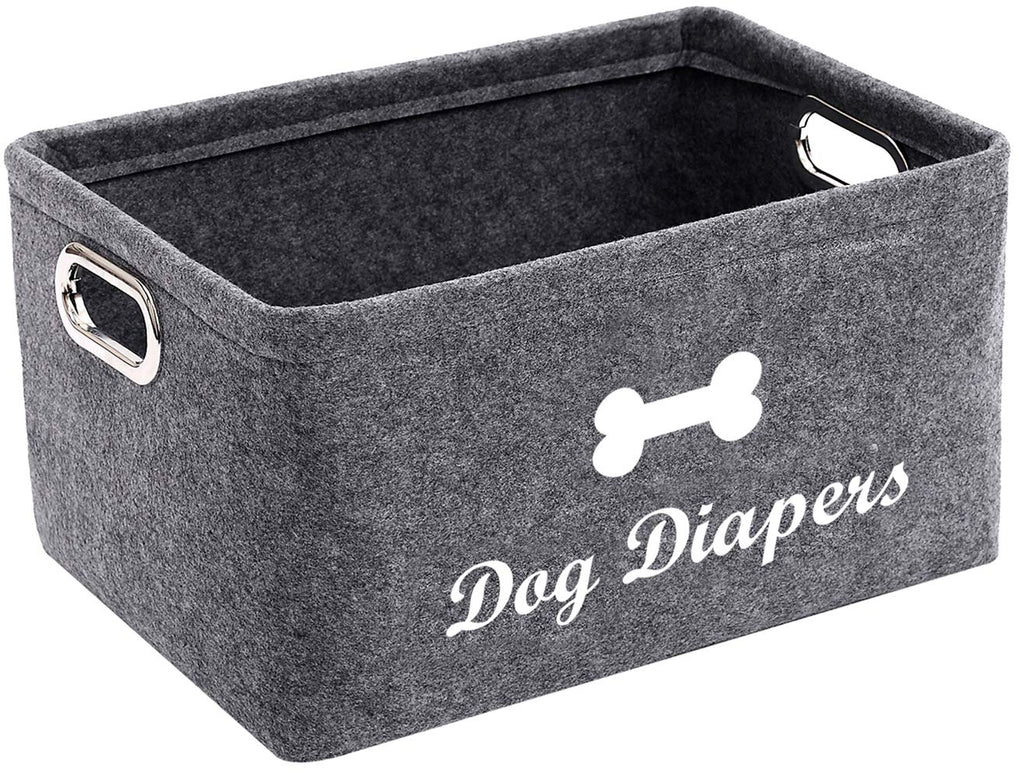 Geyecete Dog Nappies Storage Basket soft Felt Foldable Storage Basket Organizer for Dog Diaper,toys,dog clothes and other small sundries - PawsPlanet Australia