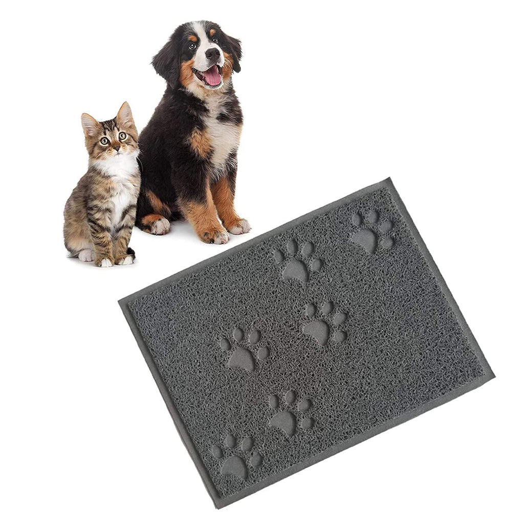 JieGuanG Pet Food Mat, Waterproof Non Slip Dogs Cats Feeding Tray(Grey) - PawsPlanet Australia