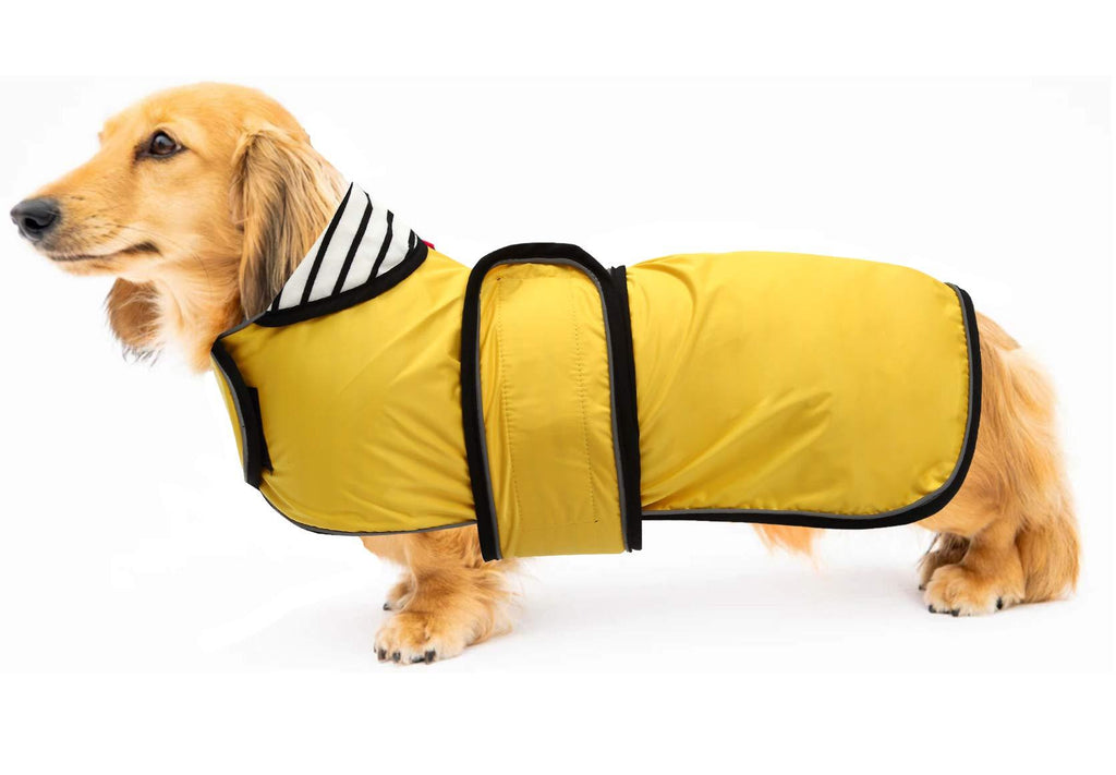 Morezi Dog Raincoat with Reflective Bar, Rain/Water Resistant, Adjustable Vest - Stylish Premium Dog Raincoats for Dachshunds - Yellow - Large - PawsPlanet Australia