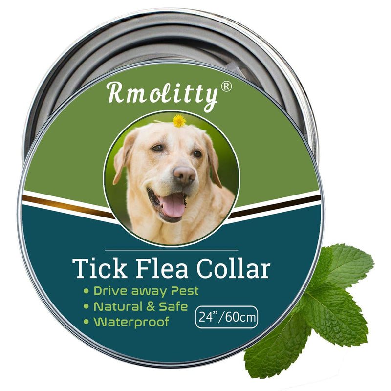 Rmolitty Flea Tick Collar for Dog, Natural Oils Flea Treatment for 8 Months Protection, 24” Length fits for Small Medium Large Dog 23.4 - PawsPlanet Australia