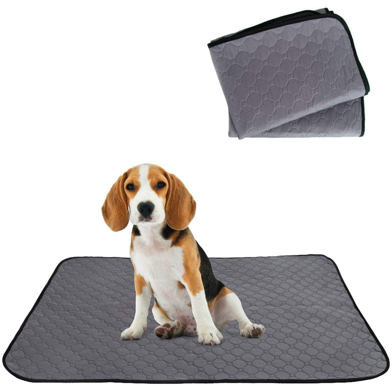 SlowTon Washable Pee Pad for Dogs, 2 Pack Large Reusable Puppy Training Pads Super Fast Absorbent Doggy Cats Mat Waterproof Potty Puppies Mat 27" x 20" Pet Incontinence Pads for Travel Daily Use M(70*50cm) grey 2pcs - PawsPlanet Australia