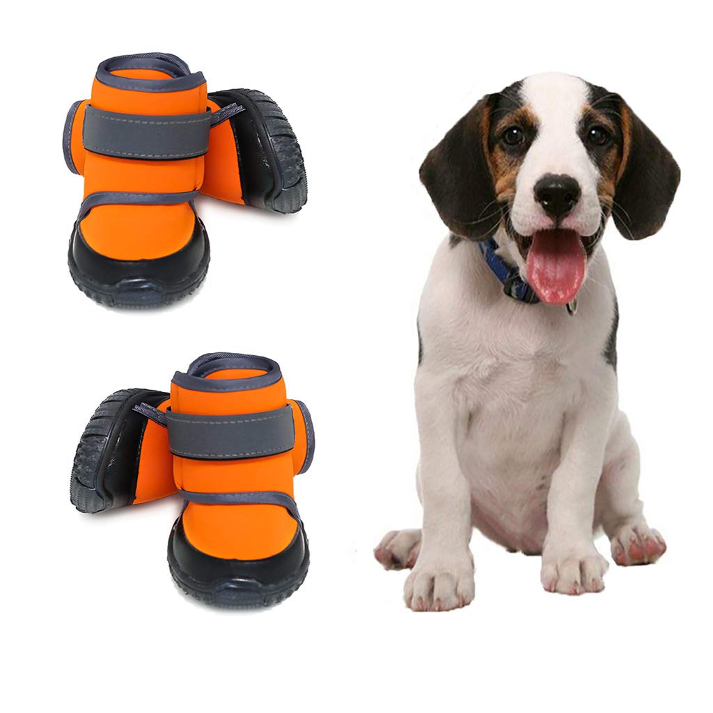 JiAmy 2-PCS Dog Shoes Waterproof Dog Boots Snow Dog Booties Dogs Paw Protection with Anti-Slip Sole, Dog Snow Socks for Beagle, Small Bulldog, Cocker Spaniel, Corgi S (2-Pieces) - PawsPlanet Australia