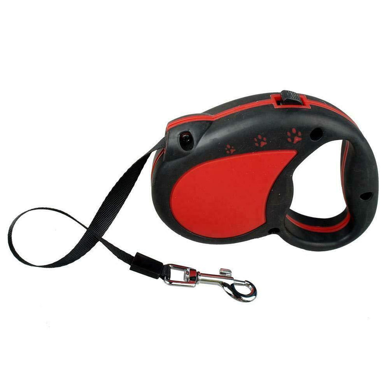 SpeedPets Paw Footprint Dog Pet Retractable Leash Lead 3/5 Metres (3 METRES, RED) 3 METRES - PawsPlanet Australia