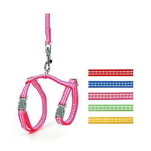 Dog Harness and Leash Nylon 2 Piece Lead Set (Pink) Pink - PawsPlanet Australia