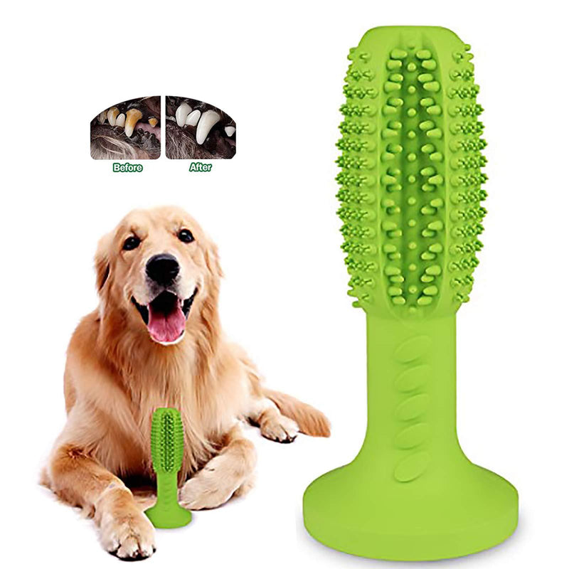 MEKEET Dog Toothbrush Stick, Dog Dental Chew Toys Doggy Teeth Cleaning Massager, Puppy Dental Care Brushing Stick Nontoxic Natural Rubber Bite Resistant Chew Toys for Dogs(Green) Green - PawsPlanet Australia