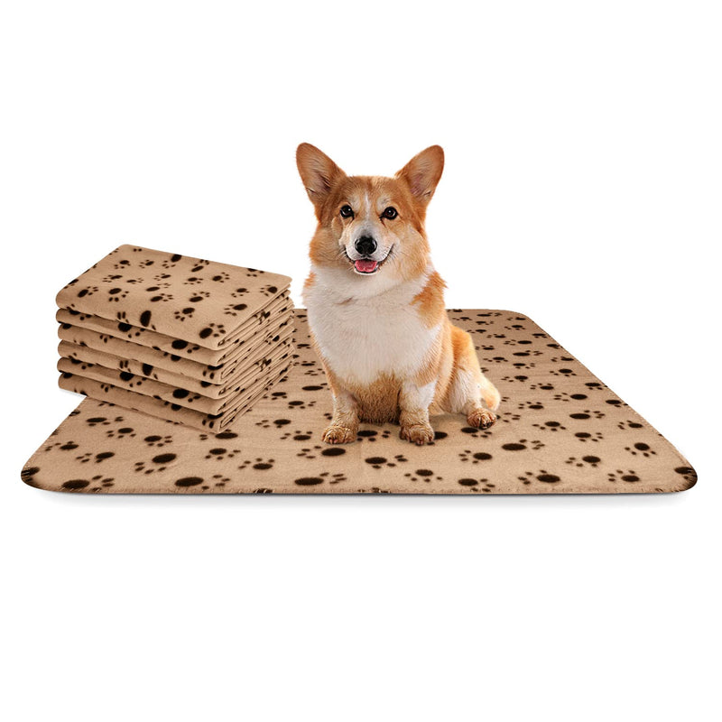 Nobleza - 6 x Dog Blanket Cat Cushion Puppy Kitten Sleep Pad Mat Pet Bed Cover Washable Warm Soft Fluffy Fleece Blankets Beige 75 * 75cm 75*75 - PawsPlanet Australia