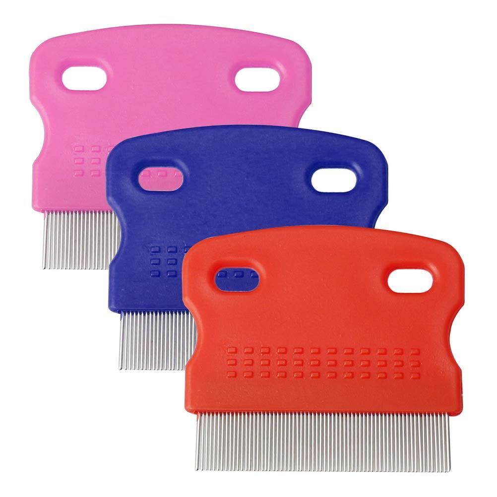 nuoshen 3 pieces Flea Comb for Dog Cat Flea Removal Grooming Comb Stain Remover Combs Tools Size A - PawsPlanet Australia