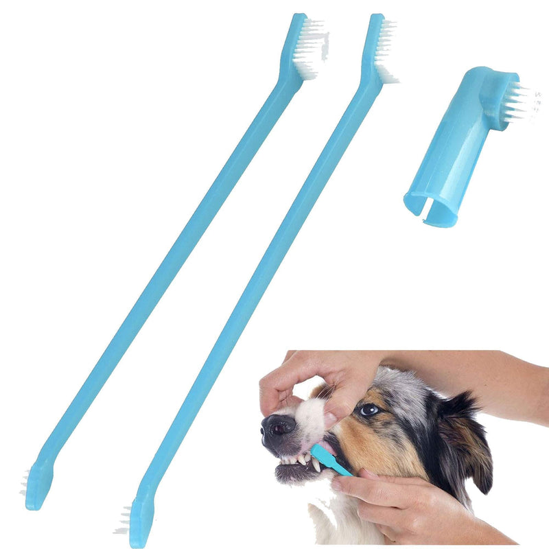 Pet Teeth Care Puppy Dog Cat Toothbrush Dental Cleaning Care Set 22cm Length (Blue) Blue - PawsPlanet Australia