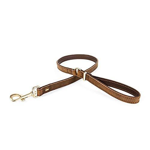 EzyDog Oxford Leather Dog Lead for Small and Large Dogs, Natural Leather, Adjustable, Padded (106 cm, Brown) 106cm - PawsPlanet Australia