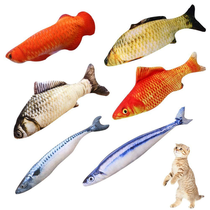Catnip Fish, Cat Toy Fish Catfish, Grass Carp, Saury, Mackerel, Red Arowana Red Carp Toy For Cats 6pcs - PawsPlanet Australia