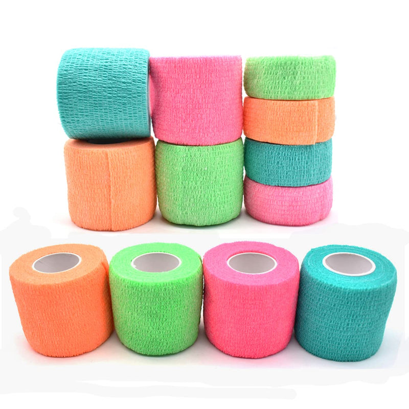 Liwein Cohesive Bandages, 16 Rolls Self Adherent Bandage Pet Vet Wrap Self Adherent Cohesive Bandages Wrap Elastic Sports Tape for First Aid Athletic Wrist Ankle Sprains Swelling Pet Wound(2.5cm 5cm) - PawsPlanet Australia