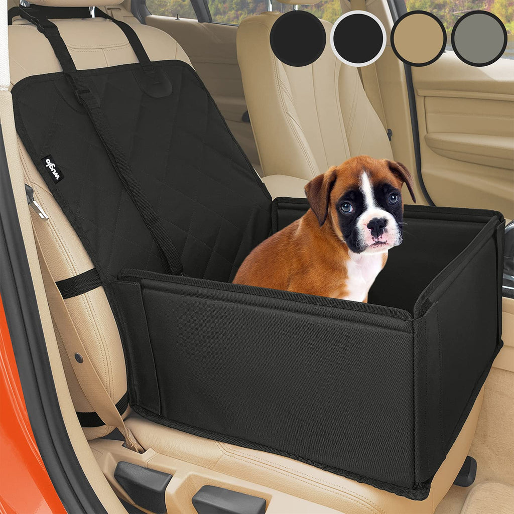 Extra Stable Dog Car Seat - Robust Car Dog Seat or Puppy Car Seat for Small to Medium-Sized Dogs - Reinforced Walls and 3 Belts - Waterproof Pet Car Seat for Back and Front Seat black - PawsPlanet Australia