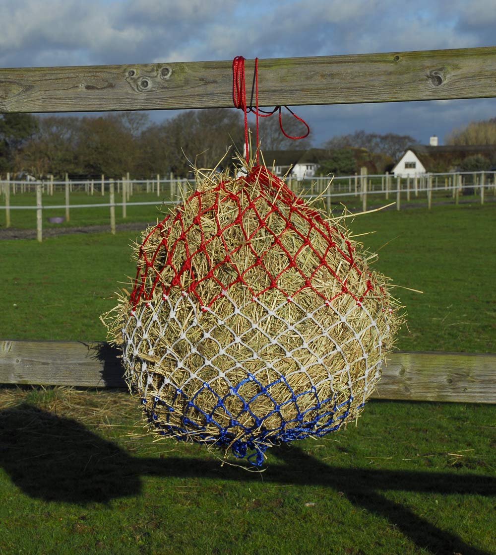 Rhinegold Unisex's 348 Monarch Small Hole Haynet, Red/White/Blue, 36" - PawsPlanet Australia