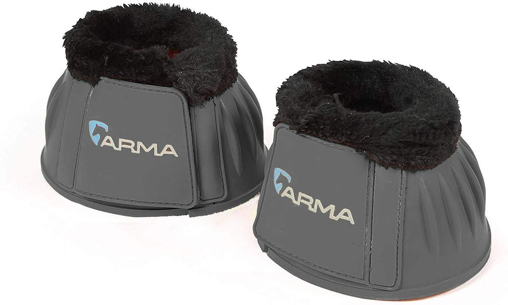 Shires ARMA Fleece Topped Over Reach Boots-Grey-Cob - PawsPlanet Australia