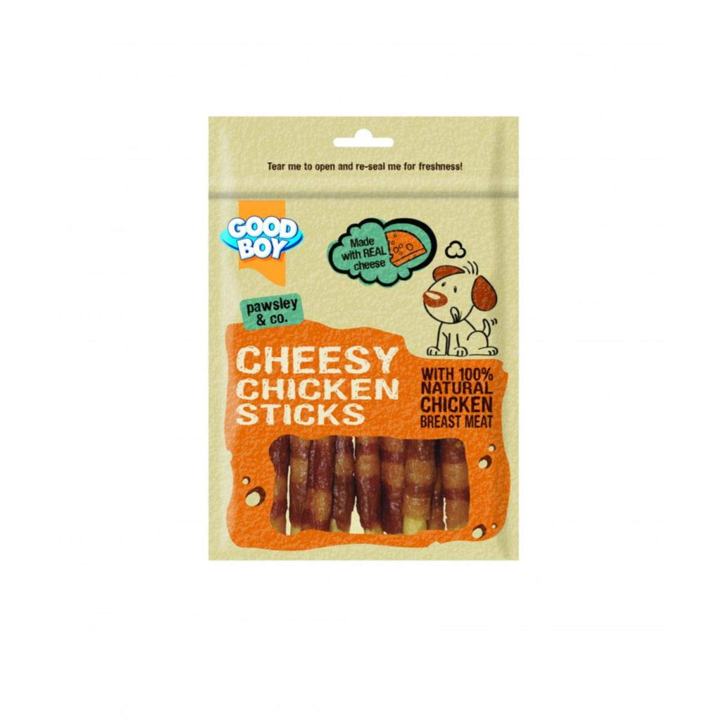 Other Good Boy Pawsley & Co Cheesy Chicken Sticks Dog Treat 80g, Clear - PawsPlanet Australia