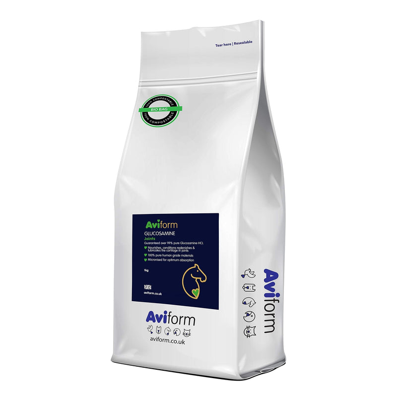 Aviform Glucosamine For Horses - this Joint Supplement For Horses Nourishes, Conditions, Replenishes and Lubricates the Cartilage for Improved Mobility and Stiff Joint Relief 1Kg - PawsPlanet Australia