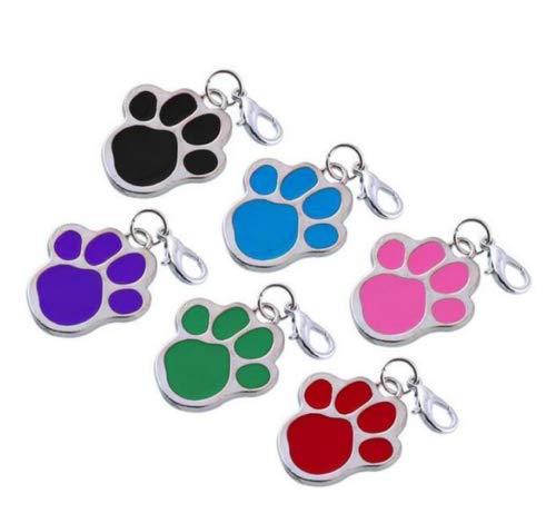 SpeedPets Metal Paw Printed Zinc Alloy Pet ID Tags Pendant Charms (Black) Black - PawsPlanet Australia