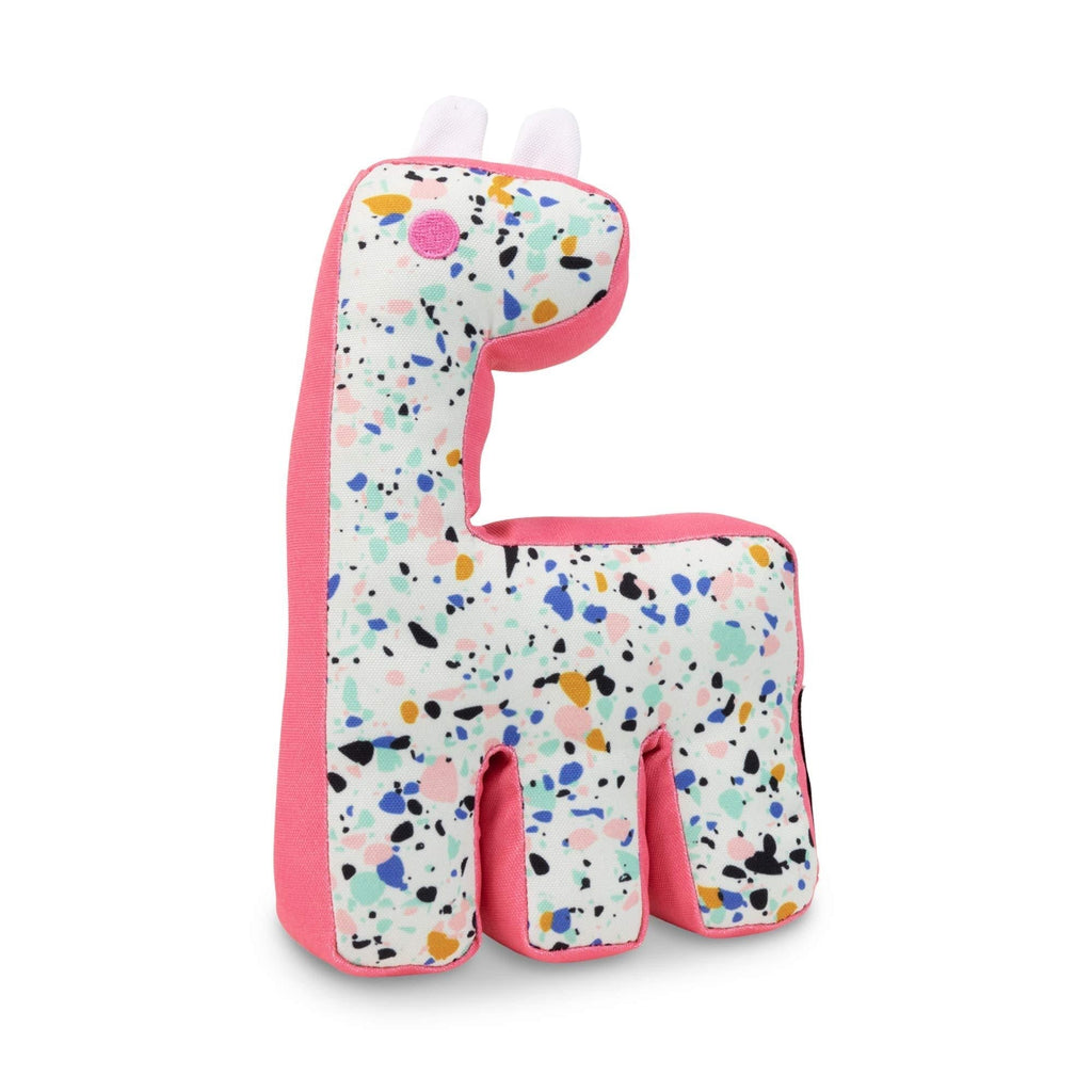 [Australia] - Now House by Jonathan Adler for Pets Dog Chew Toys | Canvas Dog Toys Available in Multiple Shapes and Prints | Chew Toys for All Dogs | Squeak Toy Your Dog Will Love Terrazzo Giraffe 