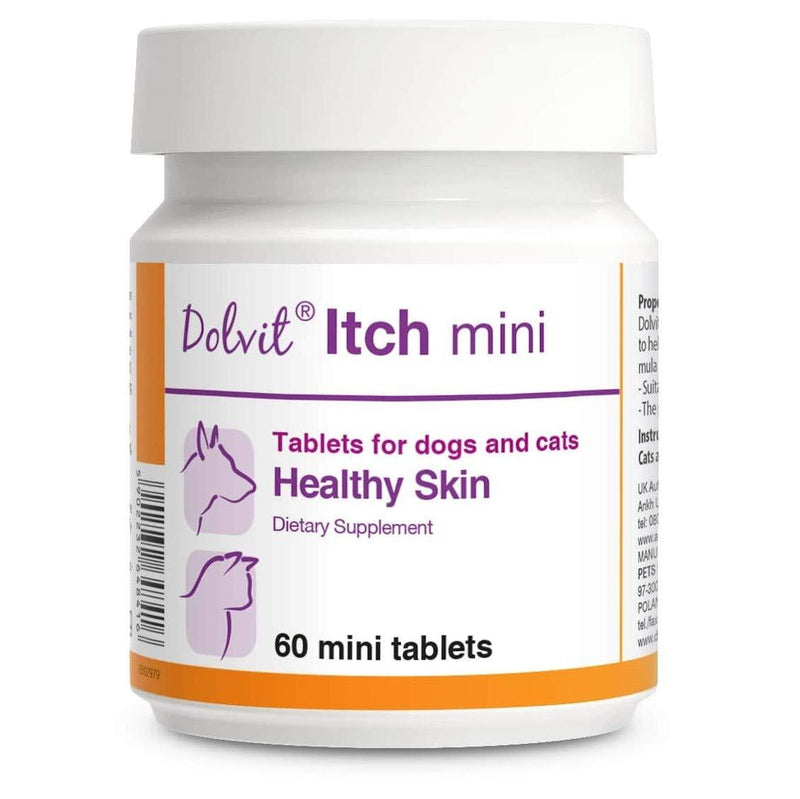 PETS Dolfos Dolvit Itch mini Healthy Skin for Cats and small Dog breeds 60 mini tablets - PawsPlanet Australia