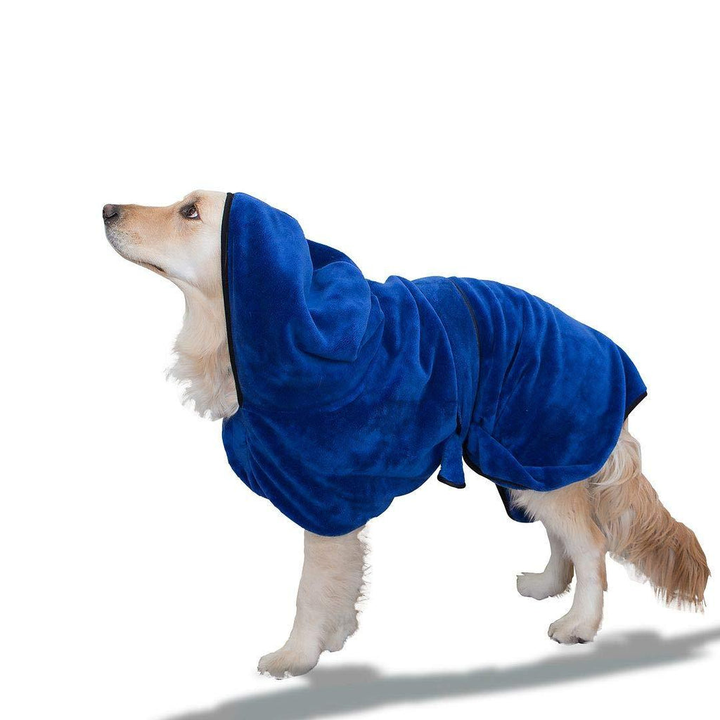 PETtyBourgeoisie Hooded Dog Bathrobe with Adjustable Strap + Free Paw Towel Set | 4x Absorbent 100% Microfibre Pet Drying Coat |X Large XL - PawsPlanet Australia