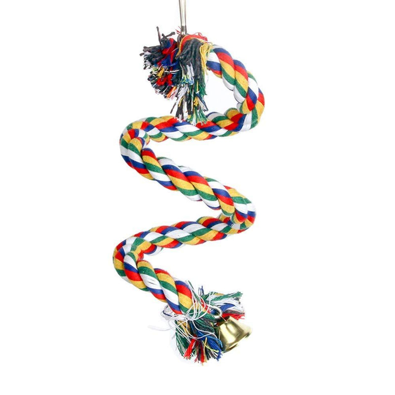 FGF Parakeets/Parrot/Cockatiel Toys,Rope Bungee Bird Toy,Natural Colorful Bead Cage Parrot Chewing Toy,Colorful Spiral Cotton Parrot Swing Climbing Standing Toys, Swing Toys - PawsPlanet Australia