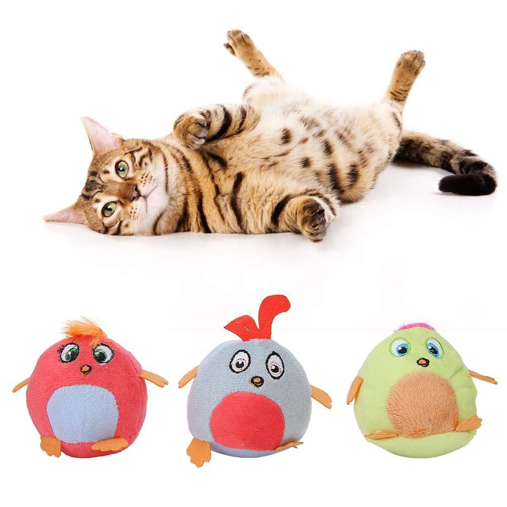 Pssopp 3PCS Cat Plush Pull String Toy Chicken Shape Shaking Cat Toy Cat Chew Toys Pet Teeth Cleaning Toys Interactive Toys for Indoor Cats Kitten - PawsPlanet Australia