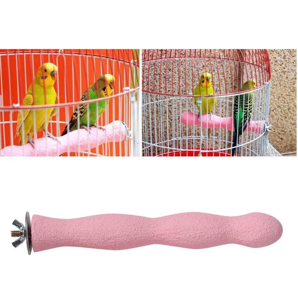 Pssopp Bird Perches Rough Surface Bird Paw Grinding Perch Bird Cage Perches Stand Stick for Budgie Parakeet Cockatiel Macaw African Grey(Large) Large - PawsPlanet Australia