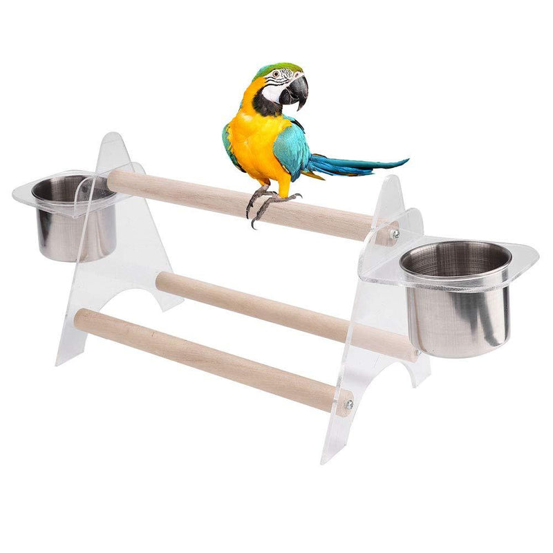 Parrot Bird Perch Stand Multi-purpose Portable Wooden Parrot Play Stand Bird Playground Play Gym with Feeder for Cockatiels Conures African Greys Parakeets Finch Love Birds - PawsPlanet Australia