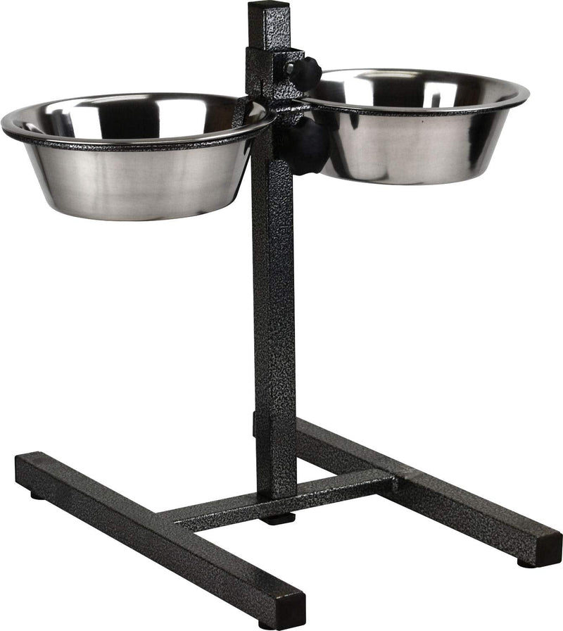 Sterling Ventures Variable Height Dog Pet 2 Bowls Feeding Water Station (Bowl Size 14 x 6cm) Bowl Size 14 x 6cm - PawsPlanet Australia