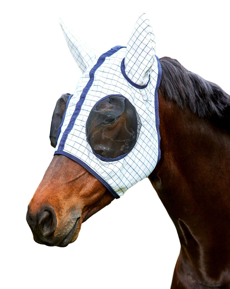 Kool Coat Classic Fly Mask - Navy/White Cob - PawsPlanet Australia