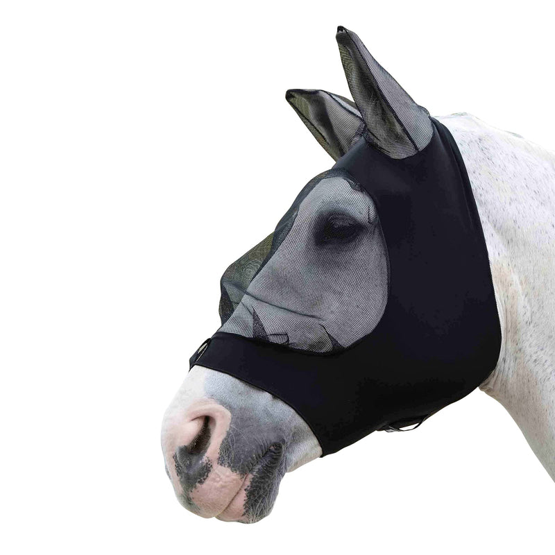 Weatherbeeta Field Stretch UV Bug Eye Protection Lightweight Fly Mask With Ears Black Small Pony - PawsPlanet Australia