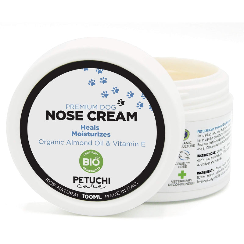 PETUCHI Healing Nose Balm for Dogs; Disenfects, Treats and Hydrates Cracked and Dry Nose; 100% Bio; 100ml - PawsPlanet Australia