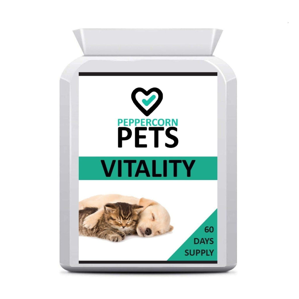 Pets Vitality Supplement for Dogs & Cats, Support Your Pets Overall Health and Vitality, Prevent Problems Caused by Nutritional Deficiencies, 60 Tablets, one-a-Day, 2 Months Supply. Peppercorn Health - PawsPlanet Australia