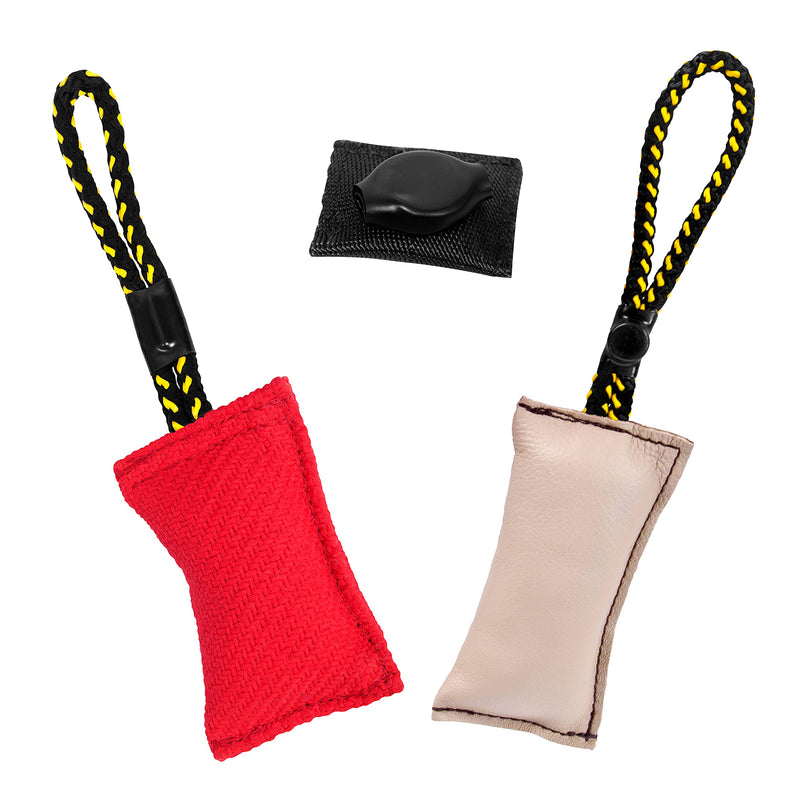 DINGO GEAR Magnetic Set For The Dog Training: Encased Magnet, Red Nylcot & Genuine Leather Bite Tug magnet + 2 tugs - PawsPlanet Australia