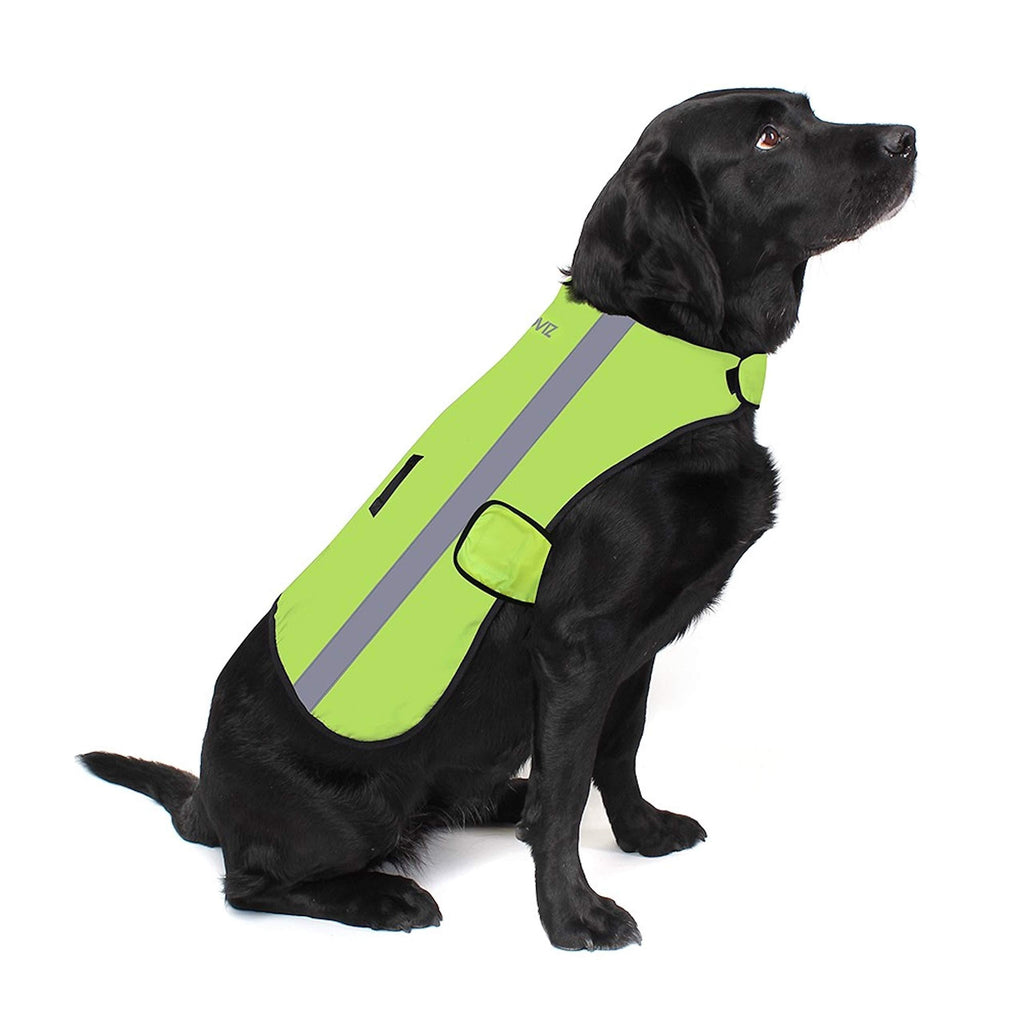 Proviz Sports 100% Reflective High-Vis Waterproof Dog Coat, Yellow, Medium - PawsPlanet Australia