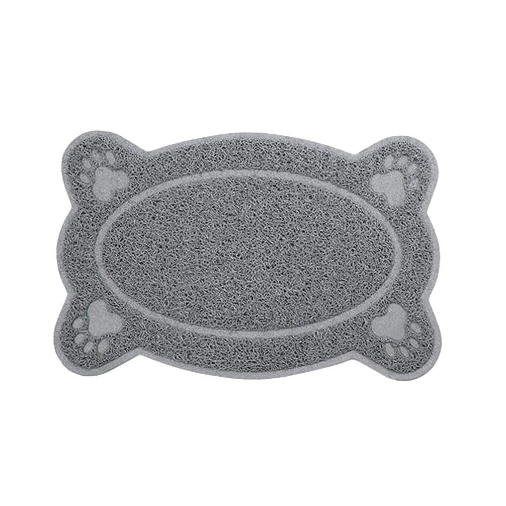 Balacoo Pet Placemat PVC Wear-resistant Anti-slip Tablemat Pet Food Pad Puppy Feeding Mat for Puppy Dog Cat 40x30cm (Grey) - PawsPlanet Australia